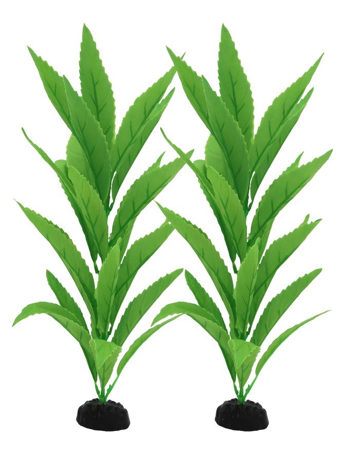 DVHEY 2-Pack 12 Inch Aquarium Silk Aquarium Plants, Artificial Plastic Plant for Small Tank, Goldfish, Fish Hides (Green A, 12 Inch) - Image 1